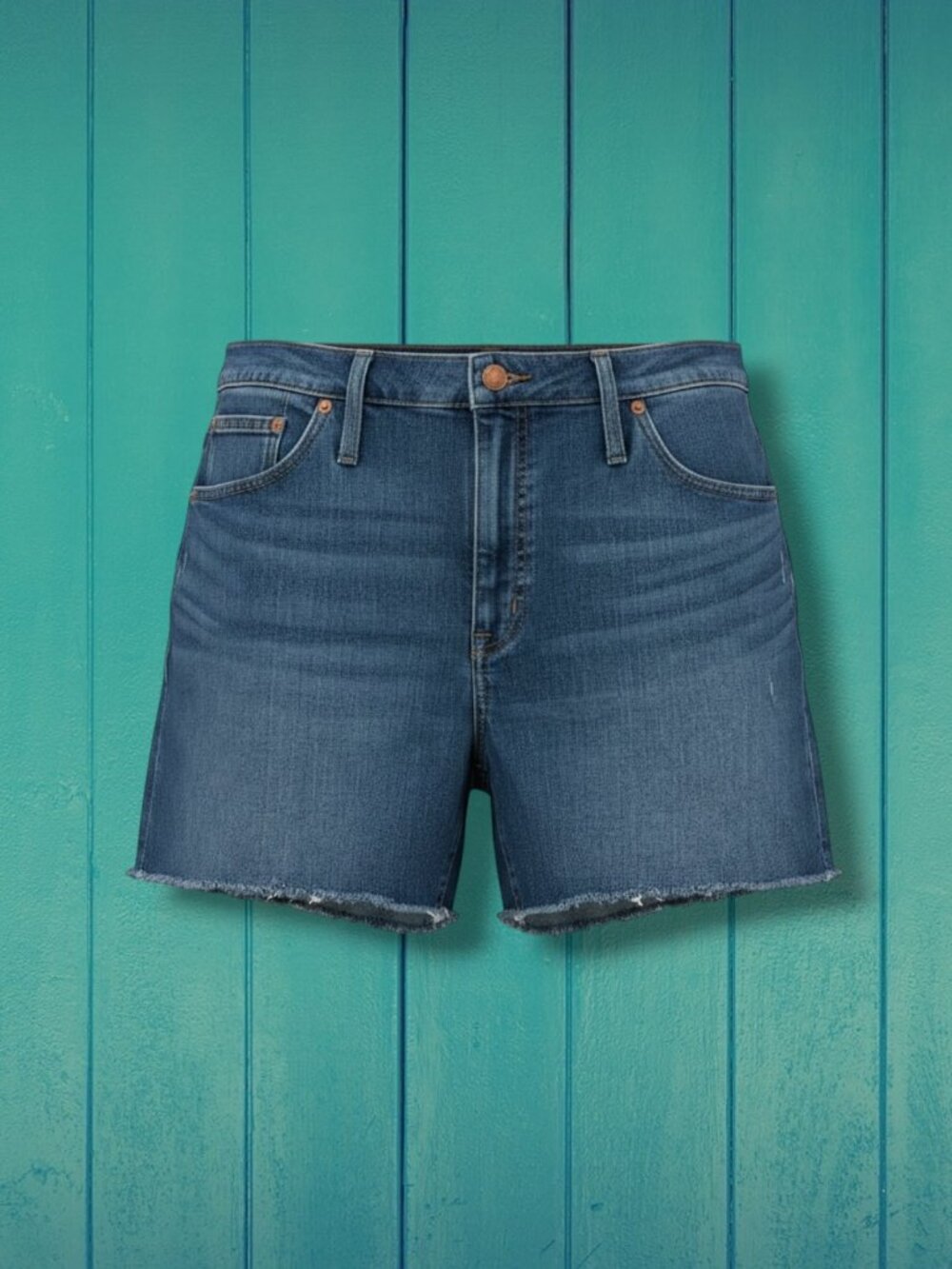 Madewell High-Rise Denim‎ Shorts Fringe Hem 33